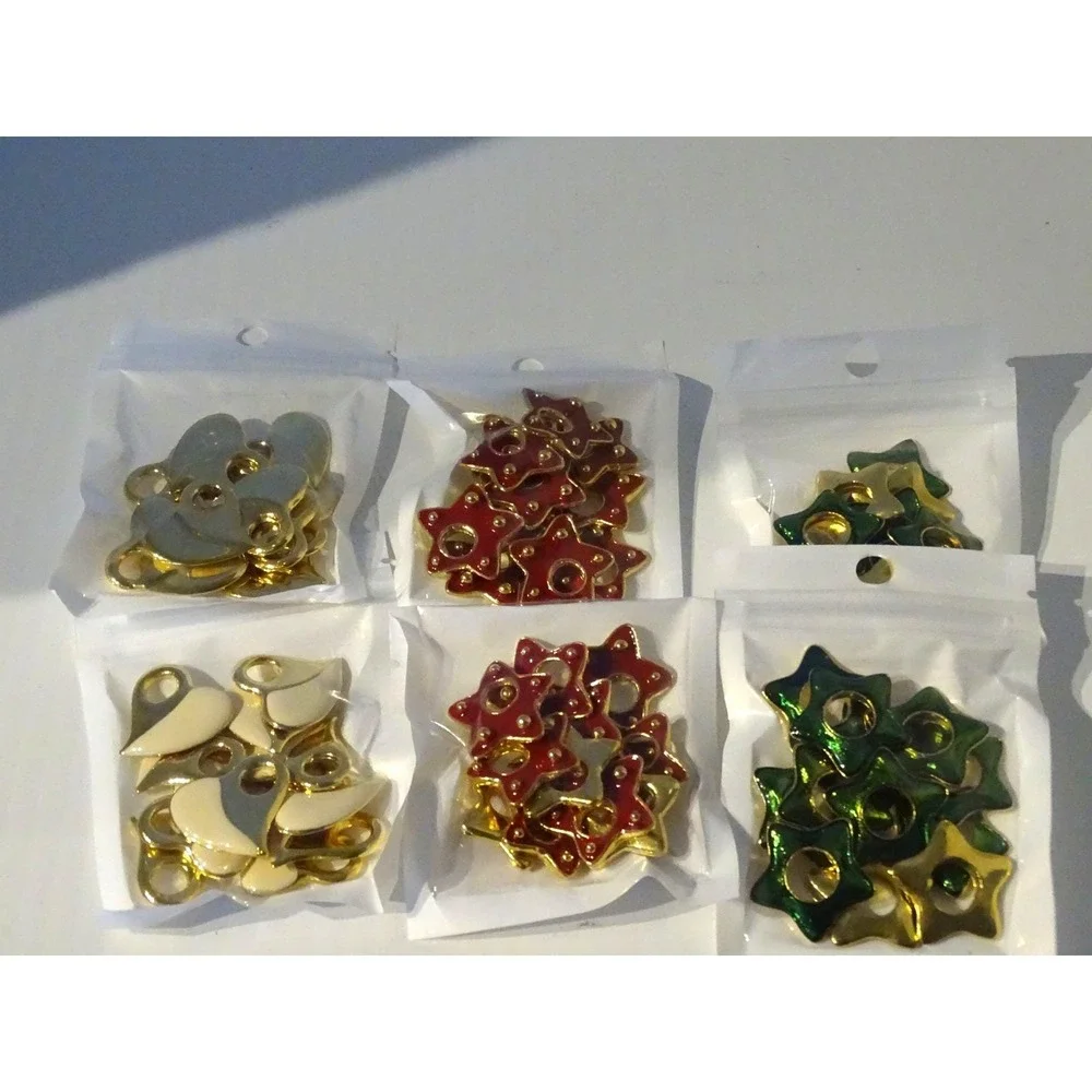 Jewelry Charms Enamel Gold Star Heart Mixed Colors DIY 6 Set New